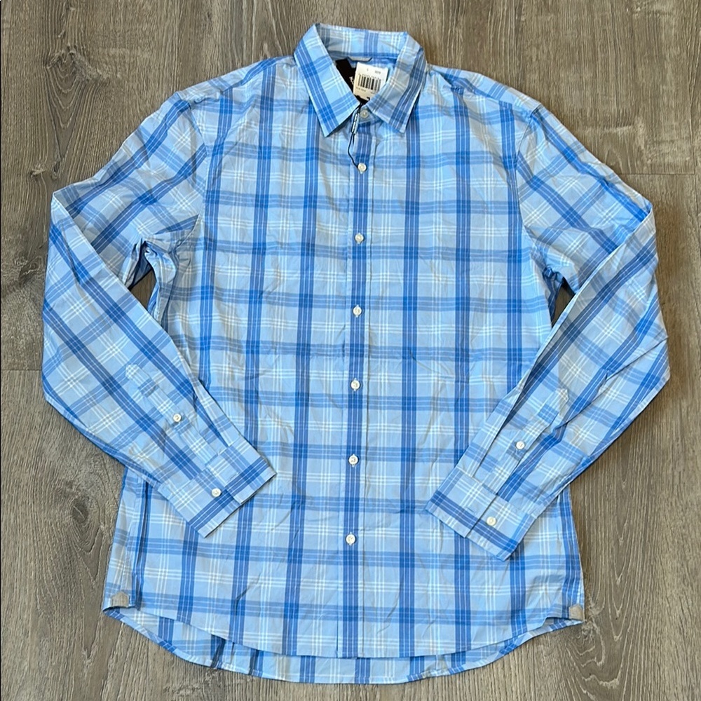 Men's Blue Plaid Shirt